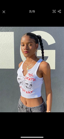 Graphic Cyber  Streetwear Women Chic Sleeveless Activity Tank Tops