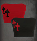 2 Packs Cross Pattern Crop Tube Tops, Casual Summer Sleeveless Top, Women's Clothing