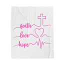 Velveteen Plush Blanket - Faith Love and Hope Design